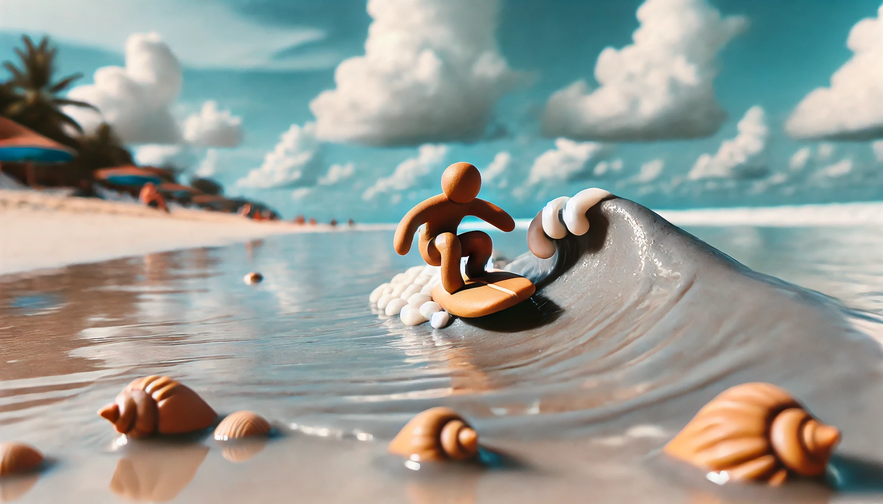 Clay Figure Surfing